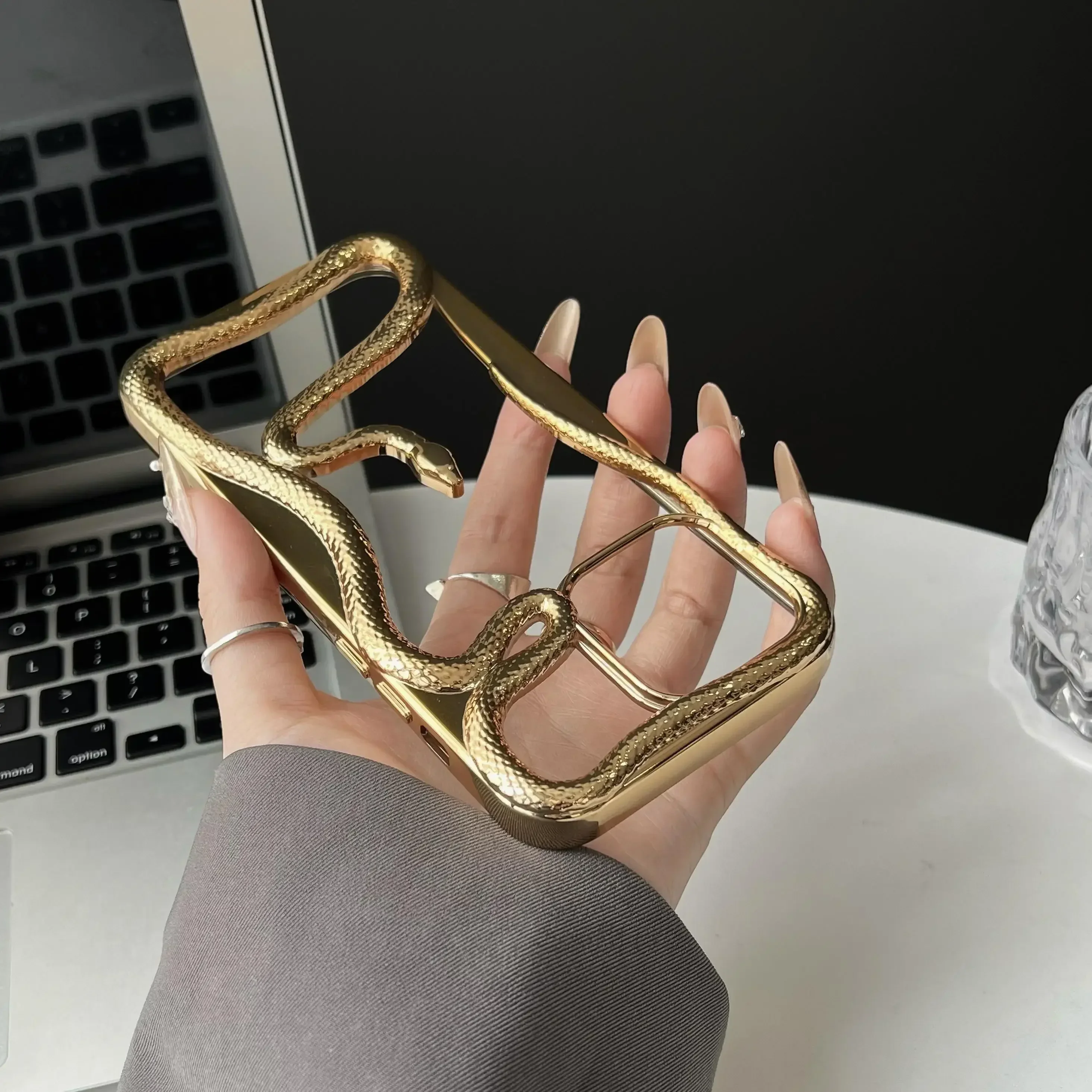 Hollow Snake Plating Phone Case for iPhone