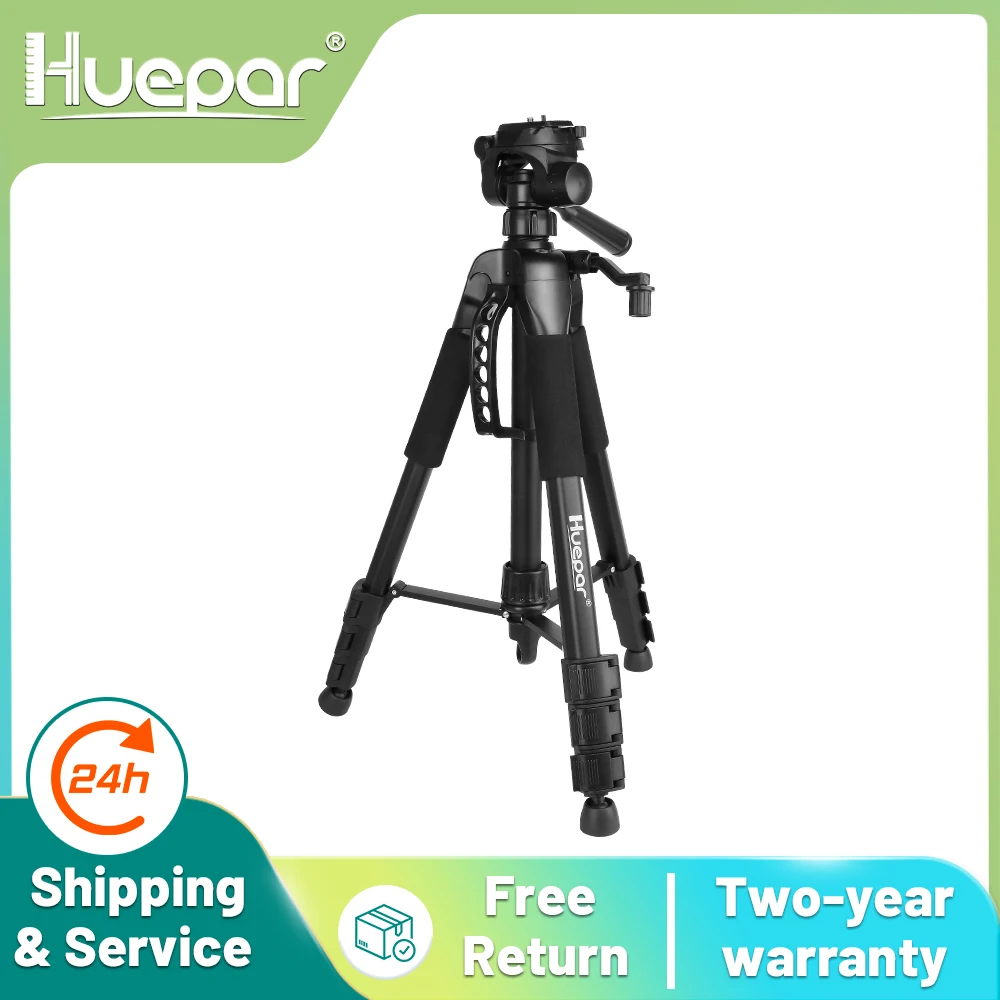 Huepar Adjustable Travel Camera Tripod 56″