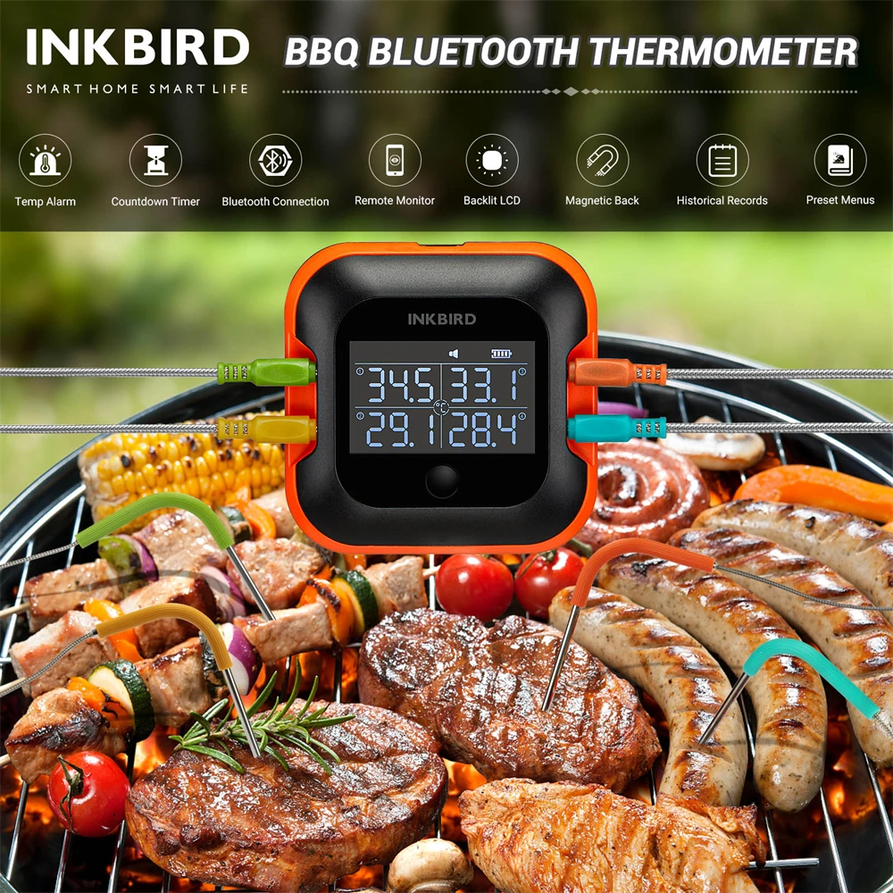 Smart BBQ Meat Thermometer with 4 Probes