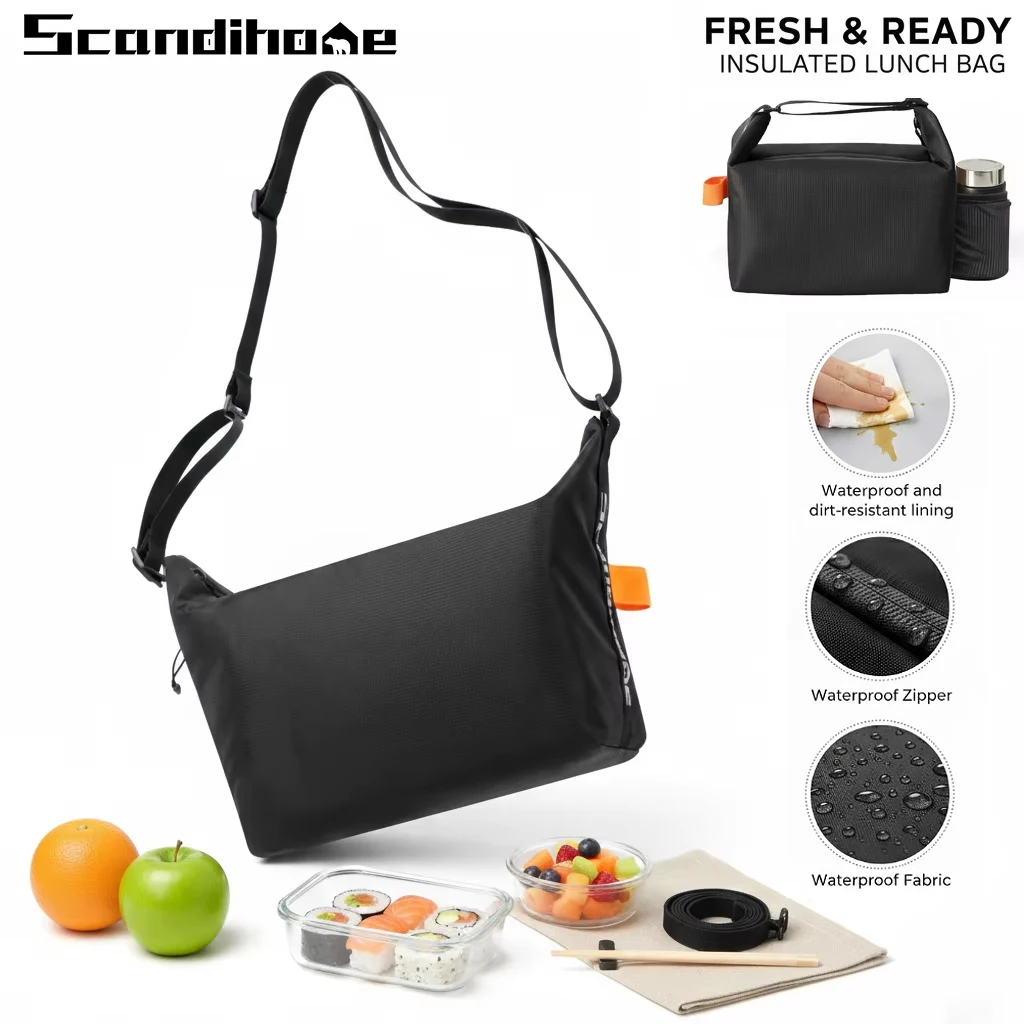 Insulated Thermal Lunch Bag with Adjustable Strap