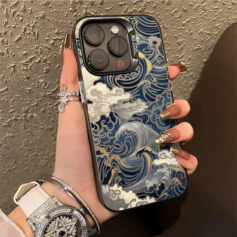 Japanese Waves Silver Electroplate Case for iPhone