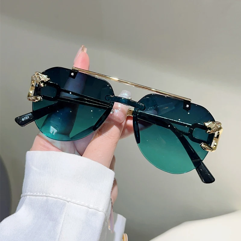 KAMMPT Vintage Rimless Pilot Sunglasses