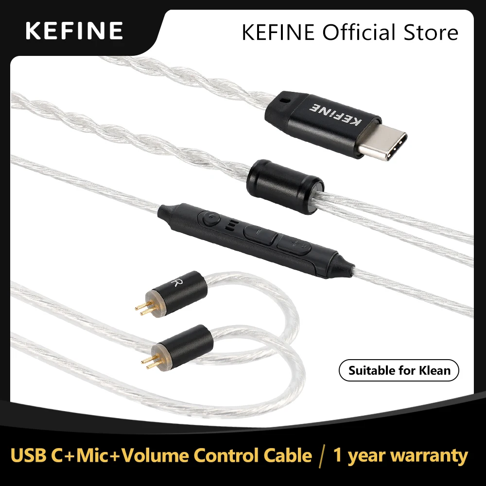 Kefine Silver Plated Detachable Cable for Earphones