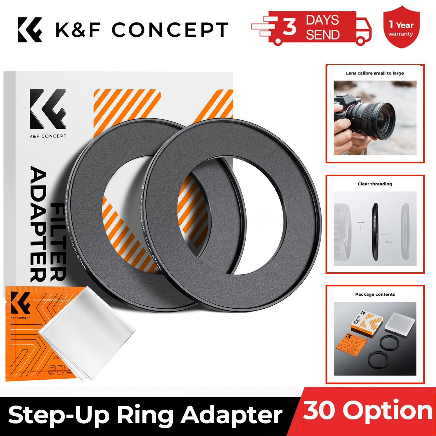 K&F CONCEPT Step Up Ring Filter Adapter