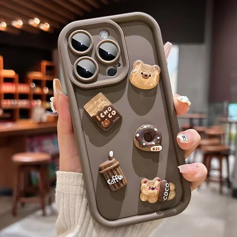 Korean 3D Bear Doughnut Phone Case