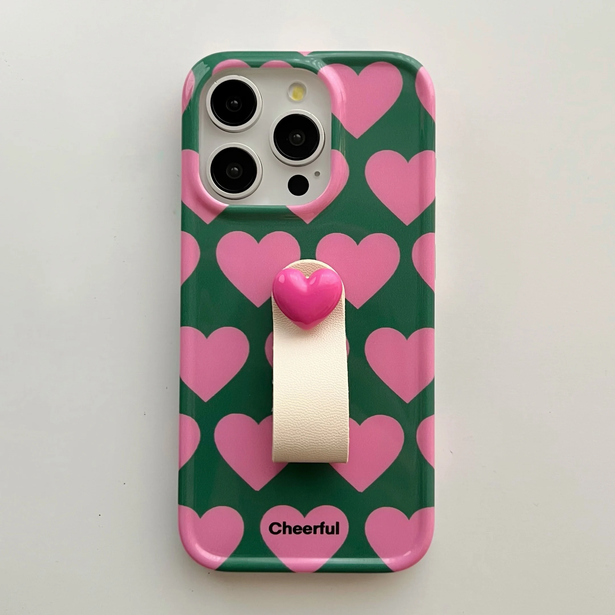Korean Chic Pink Hearts 3D Phone Case