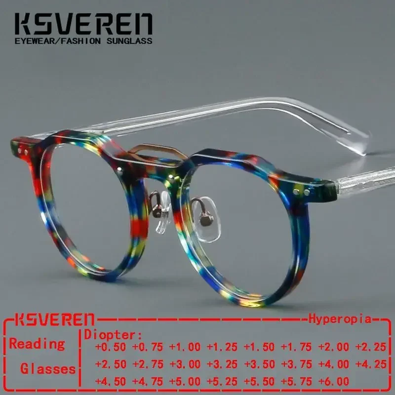 KSVEREN Vintage Acetate Frame Reading Glasses