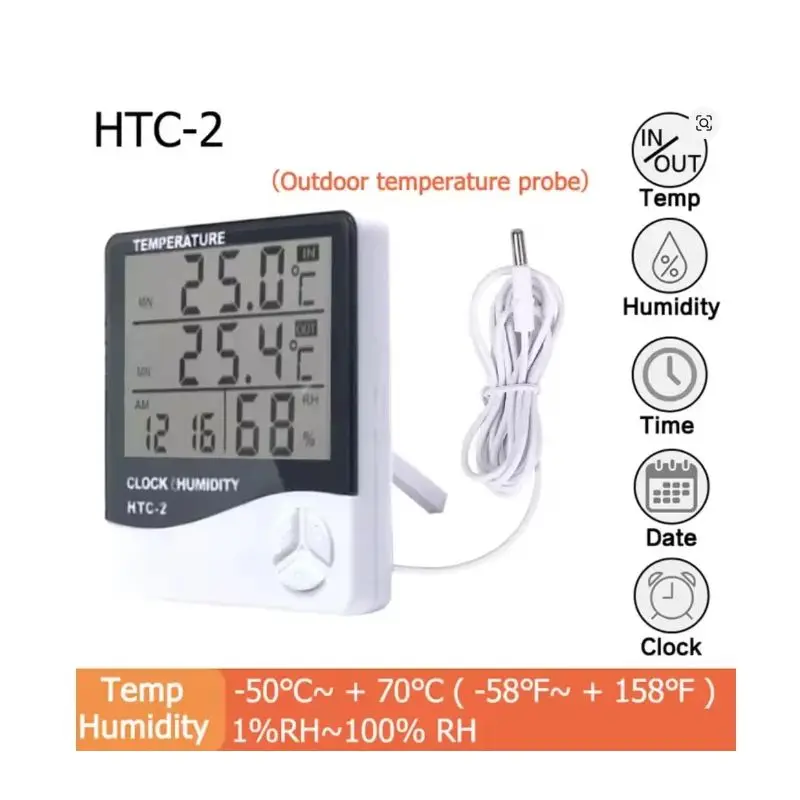 ميزان حرارة ورطوبة رقمي HTC-2