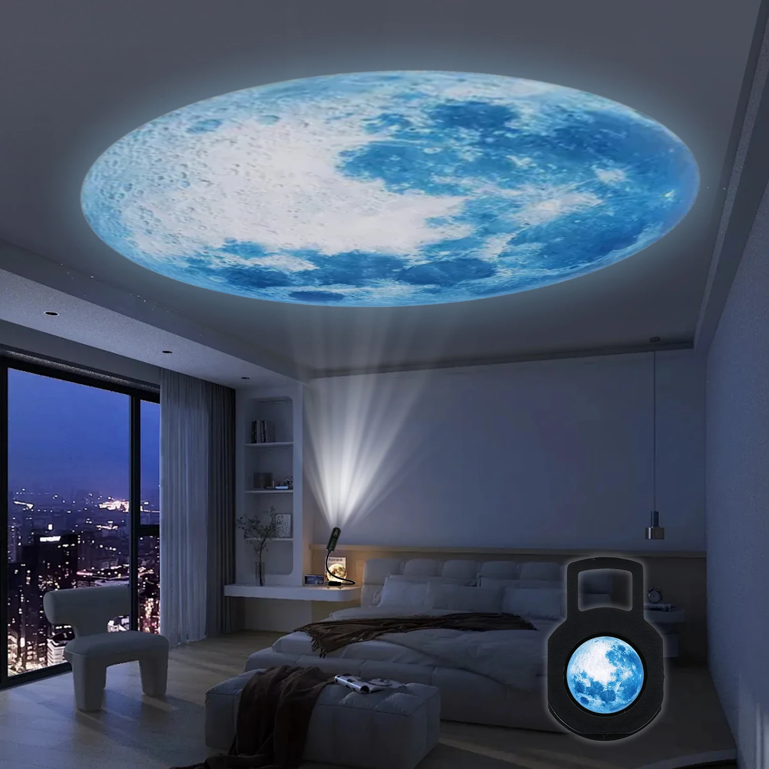 مصباح القمر LED الكوكب الأزرق
