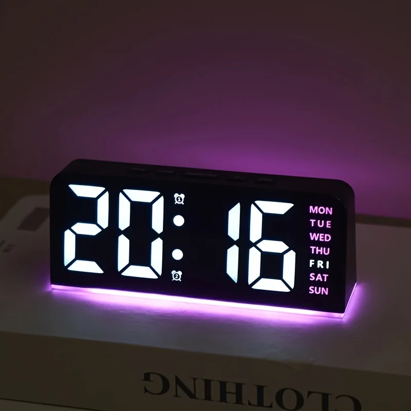 ساعة منبه رقمية LED بتصميم حديث