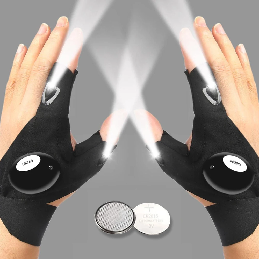 LED Half Finger Gloves for Outdoor Activities