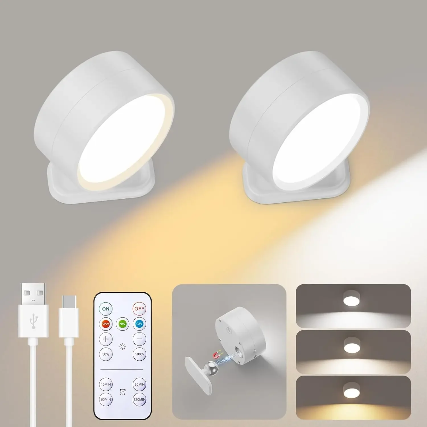 أضواء شمعدان حائط مغناطيسية LED