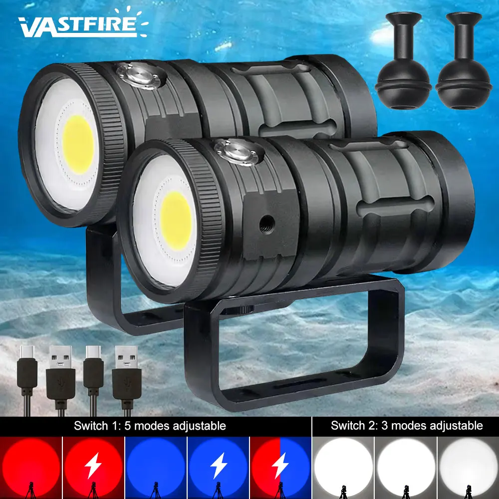 مصباح يدوي LED غوص محترف 18000LM