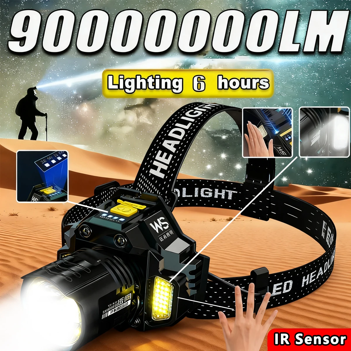 كشاف LED محمول قابل للشحن 18650