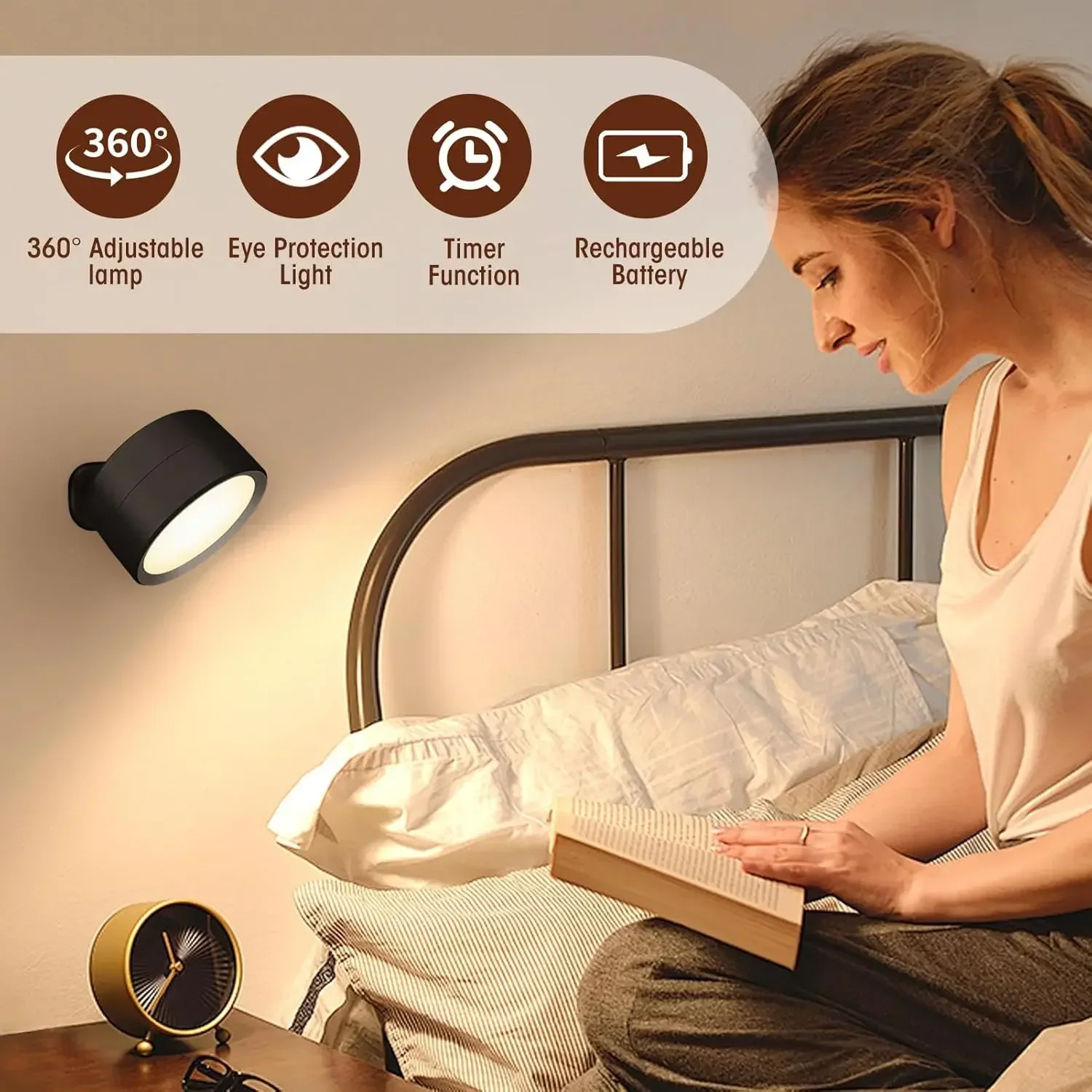 أضواء LED جدارية مغناطيسية قابلة لإعادة الشحن