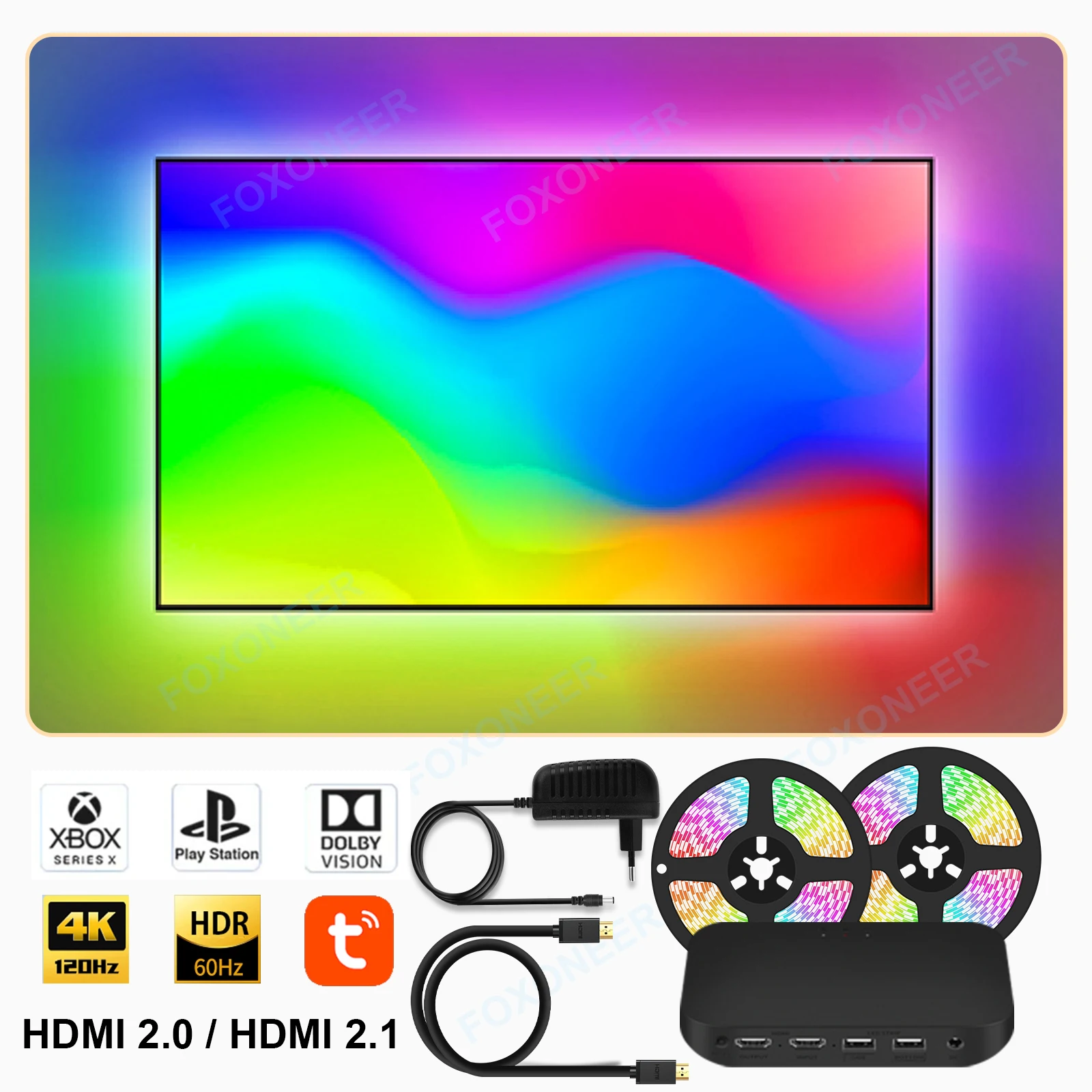 إضاءة خلفية ذكية لتلفزيون 4K
