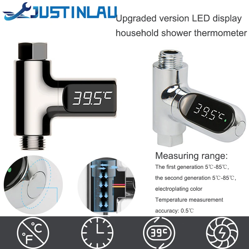 شاشة LED لميزان حرارة المياه الدش