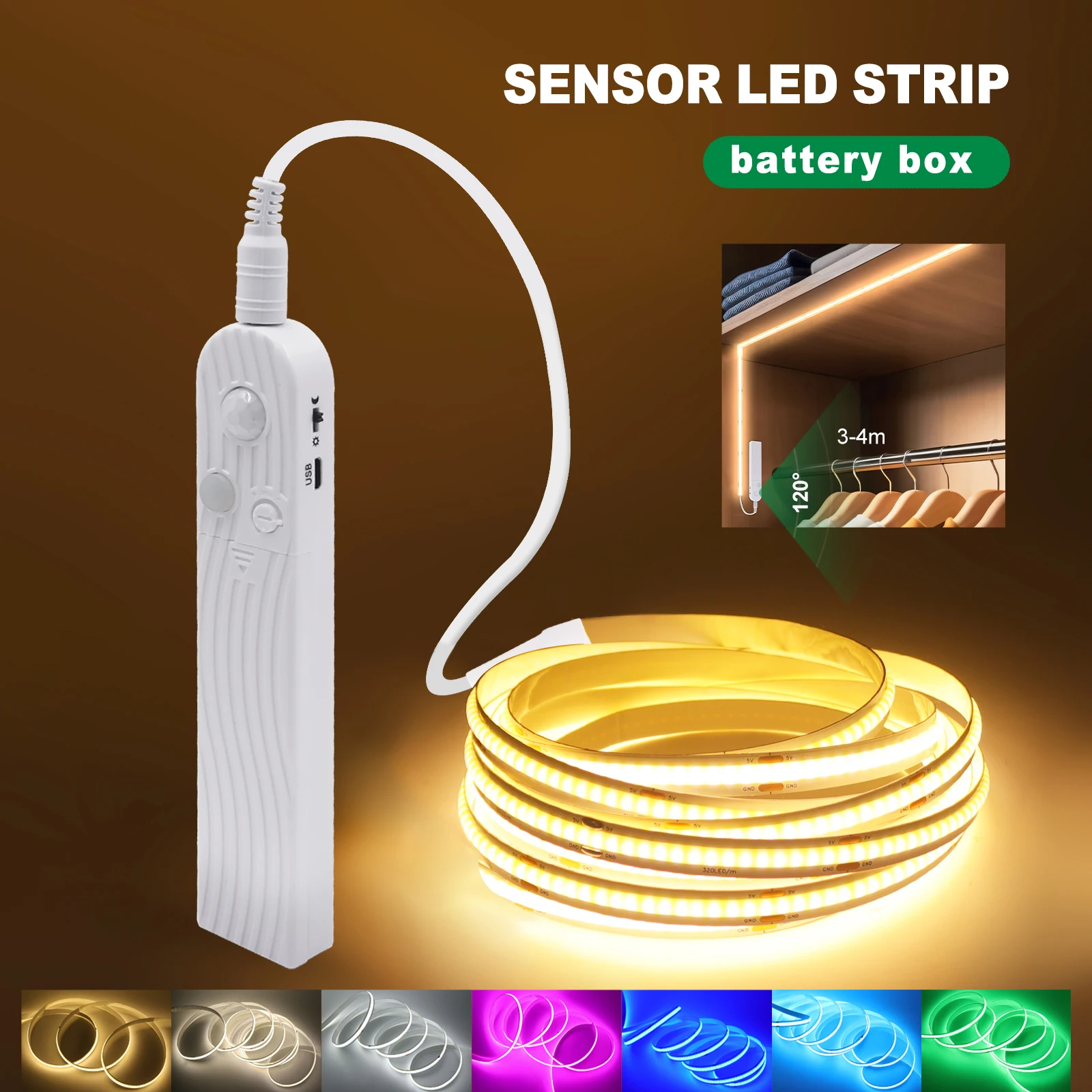 شريط إضاءة LED مع مستشعر حركة