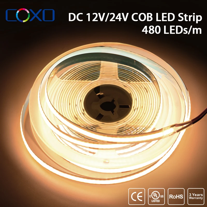 شريط إضاءة LED COB مرن عالٍ الكثافة