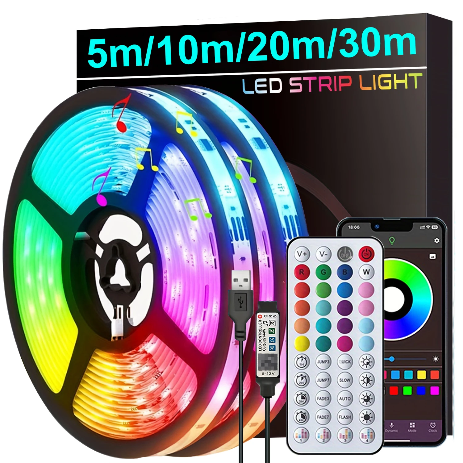 أضواء شريط LED لمزامنة الموسيقى
