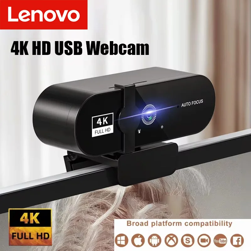 كاميرا ويب Lenovo 4K مع ميكروفون