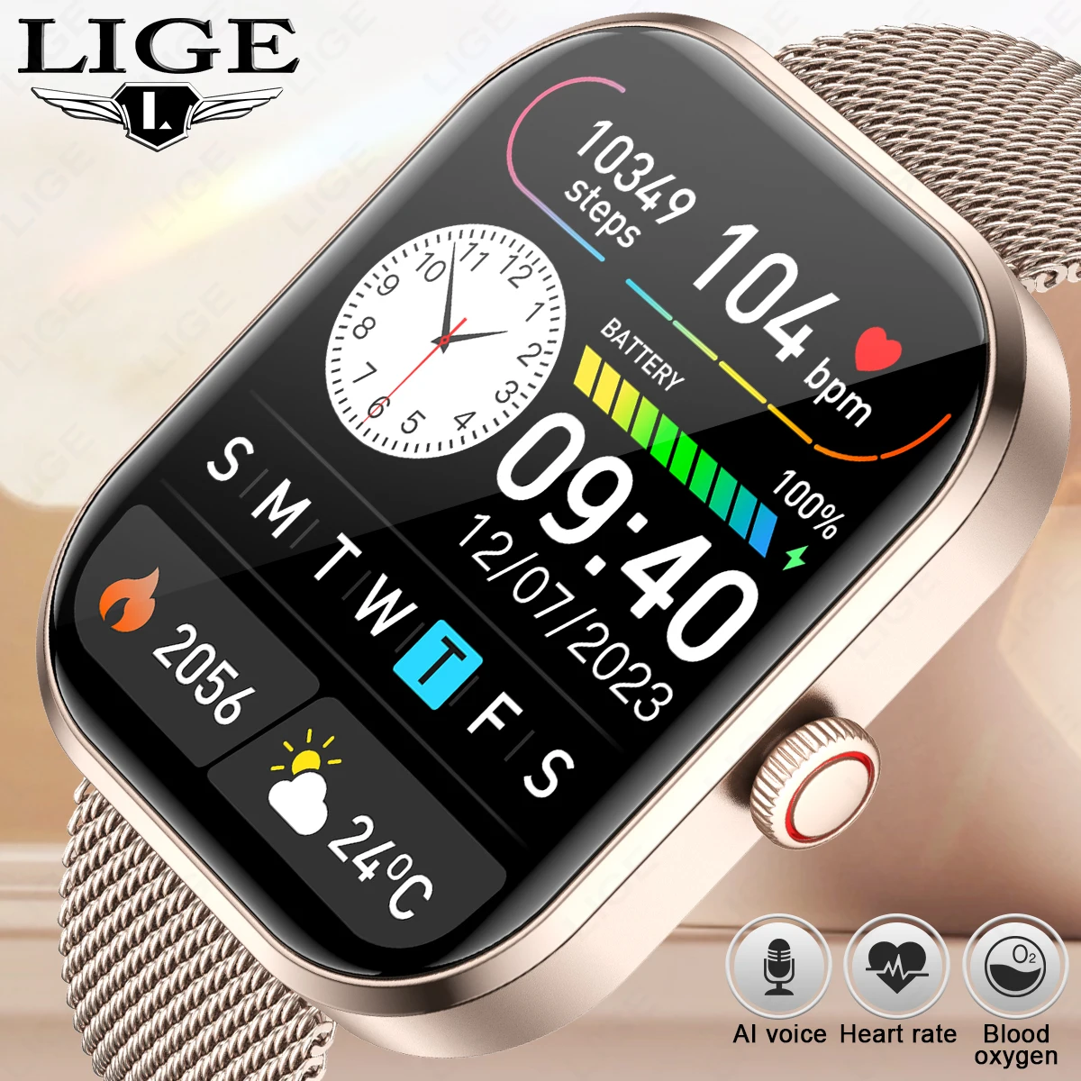 LIGE Waterproof Smart Watch for Women