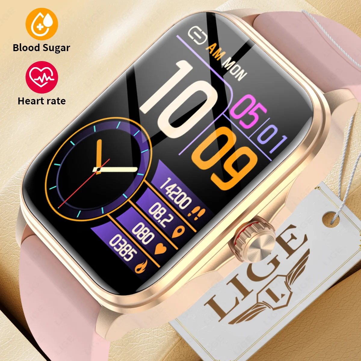 LIGE Waterproof Bluetooth Ladies Smartwatch