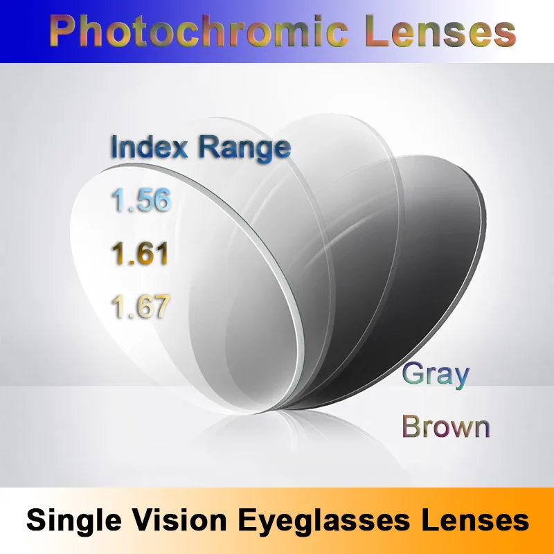 Photochromic Single Vision Optical Prescription Lenses