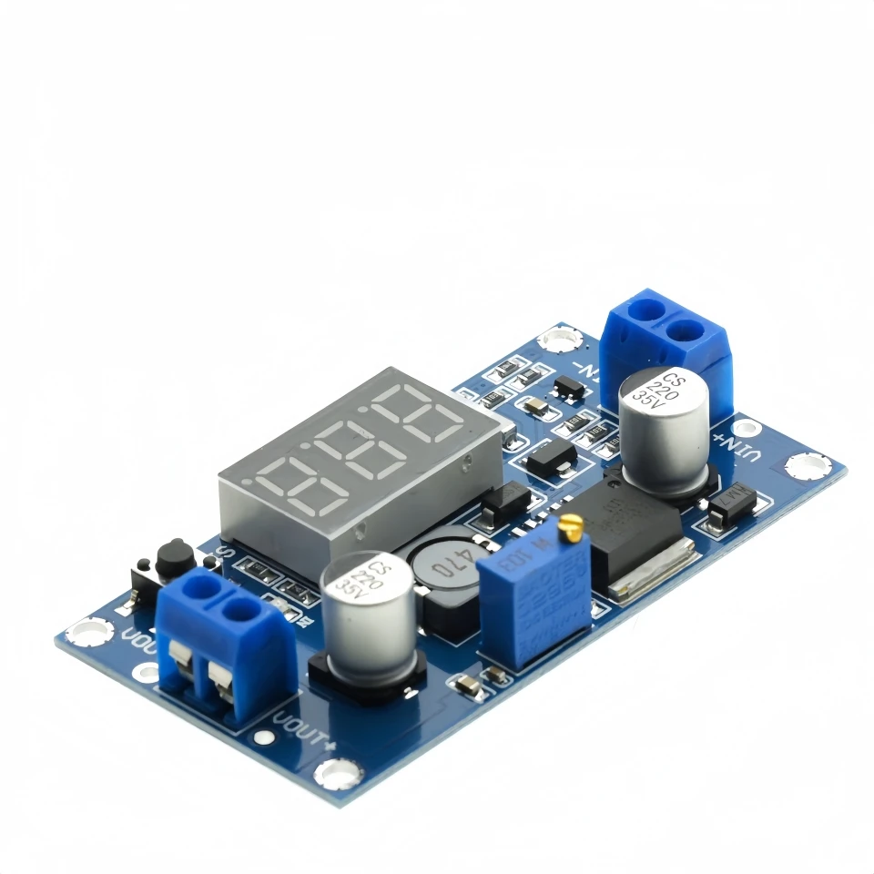 محول جهد تيار مستمر LM2596 مع شاشة LED