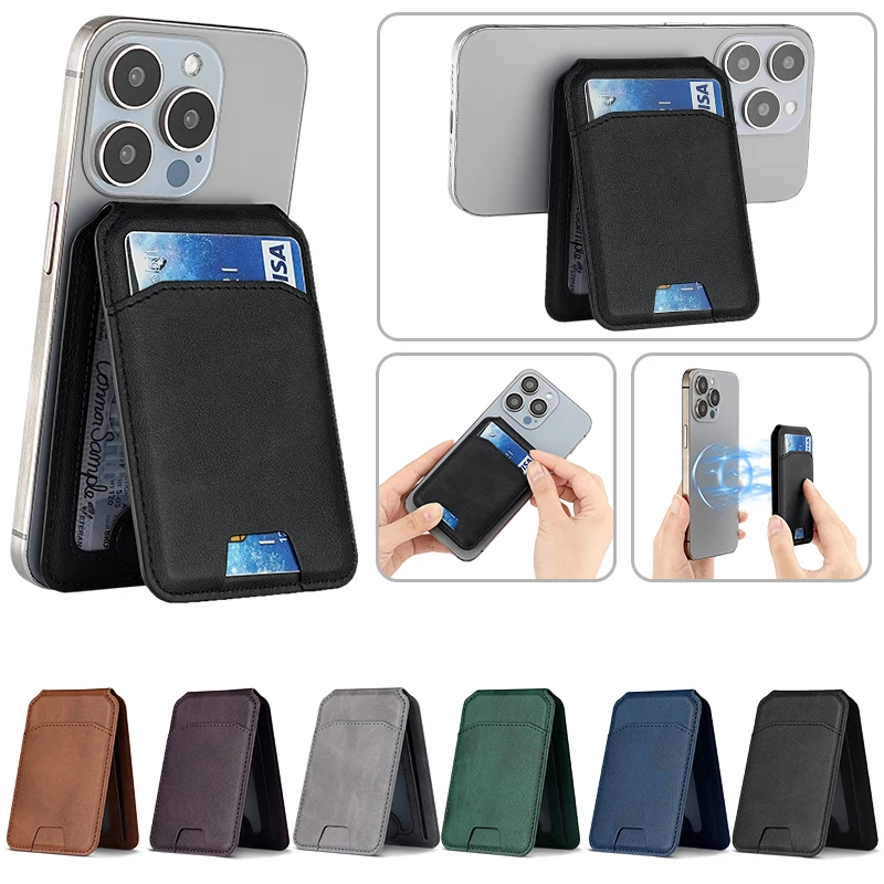 Luxury MagSafe Leather Wallet Case