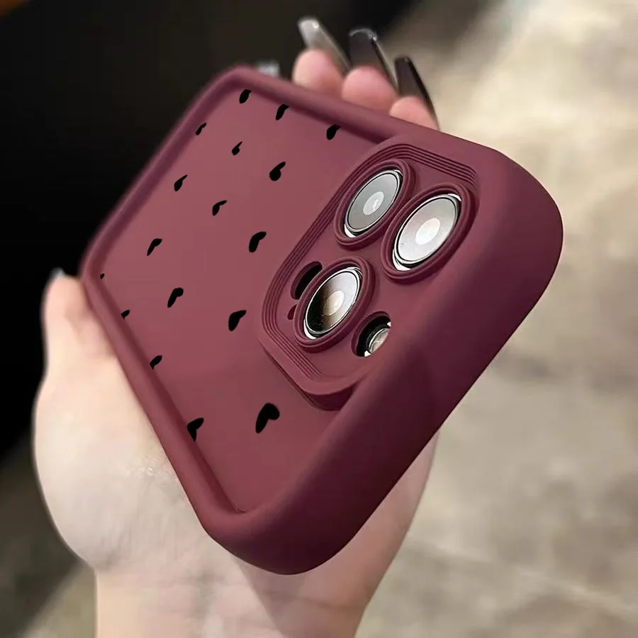 Luxury Black Heart Case for iPhone Models