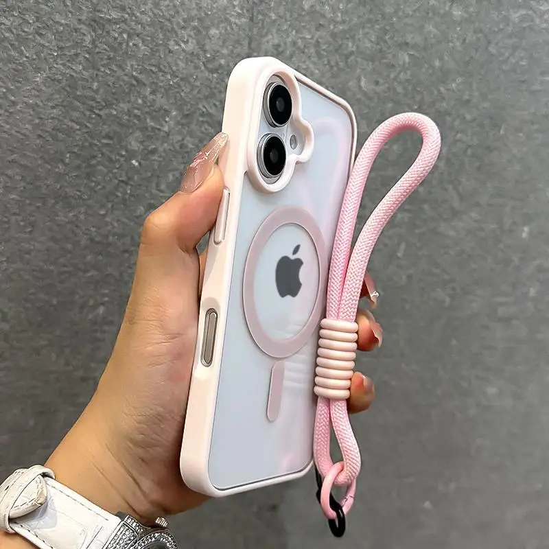 Luxury Clear MagSafe Phone Case with Lanyard