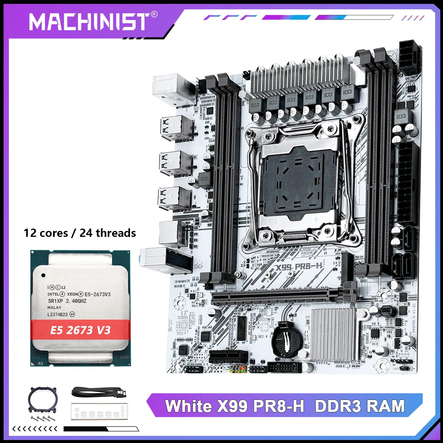 لوحة أم MACHINIST X99 لمعالجات Intel Xeon