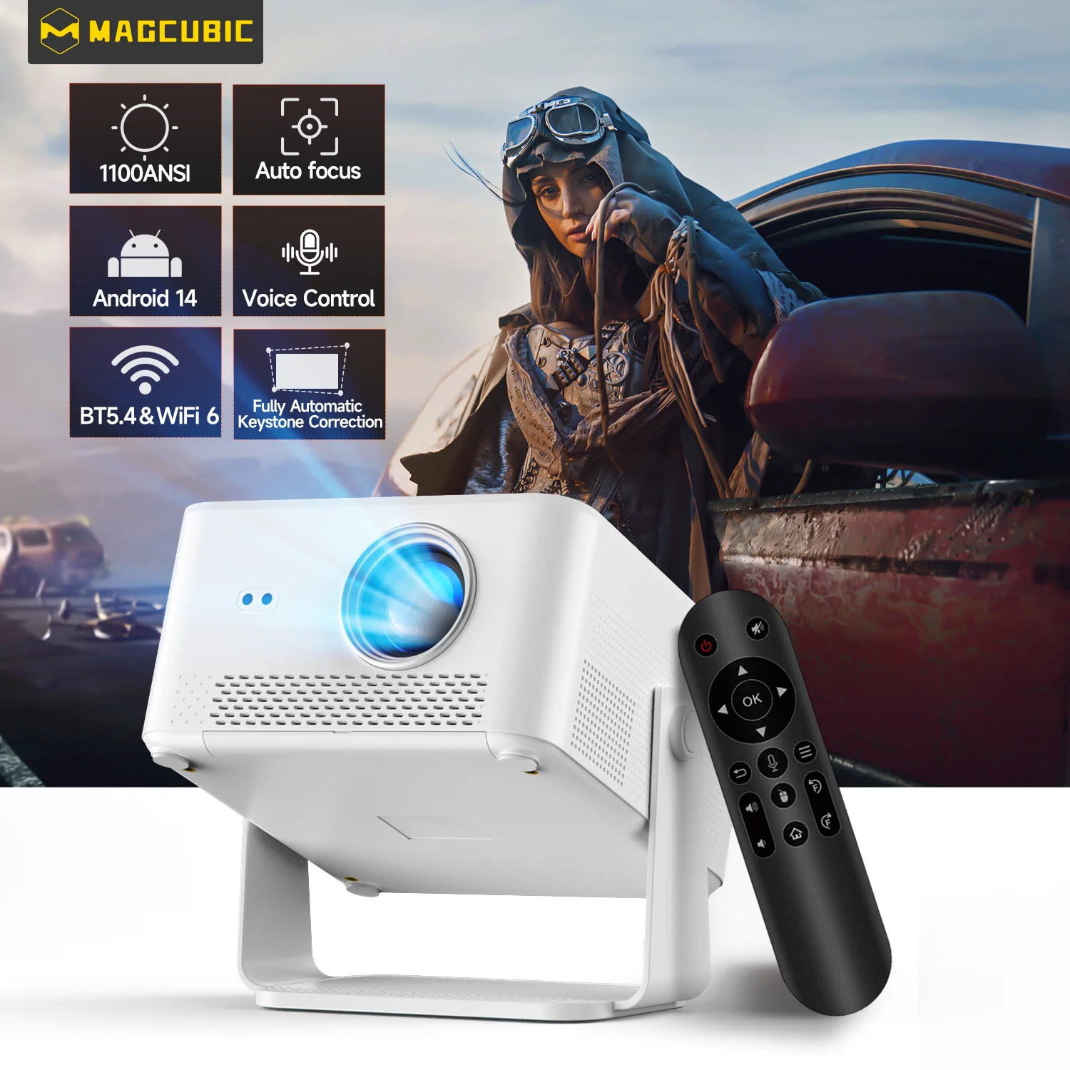 جهاز عرض محمول 1080P مع WIFI6