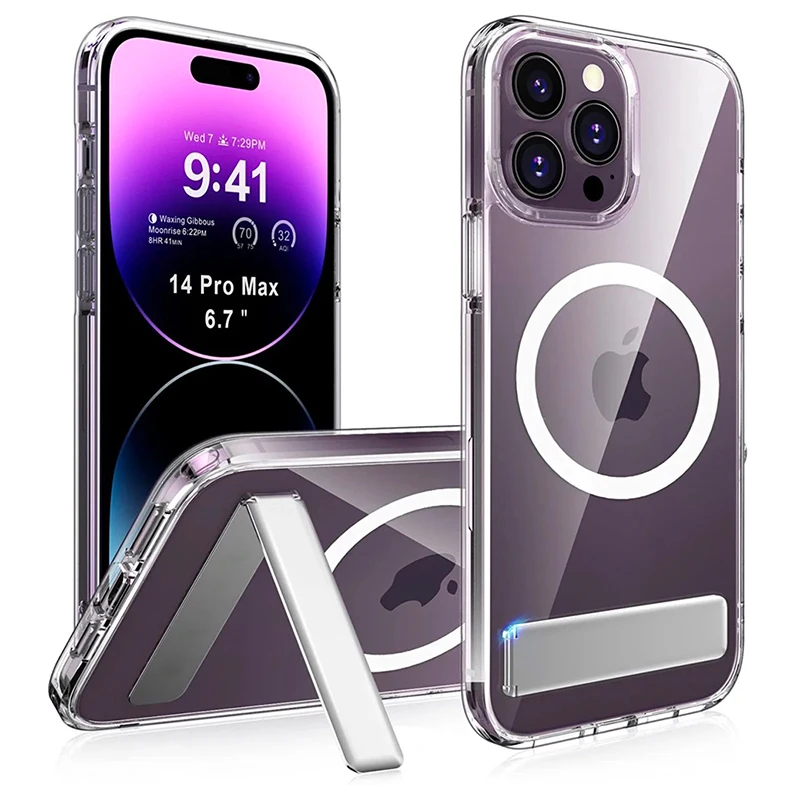 Magnetic Clear Phone Case with Kickstand