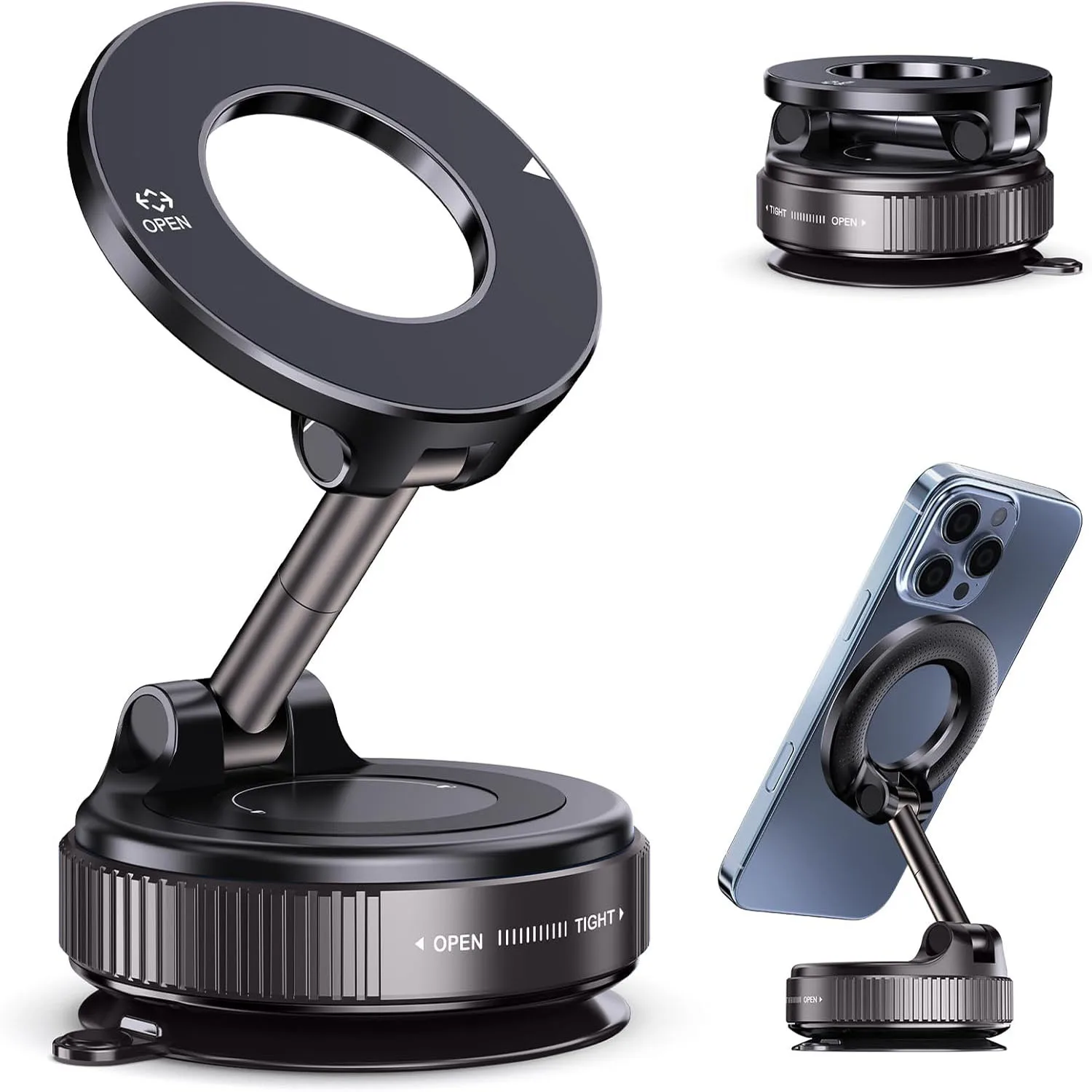 Adjustable Magnetic Suction Cup Phone Mount