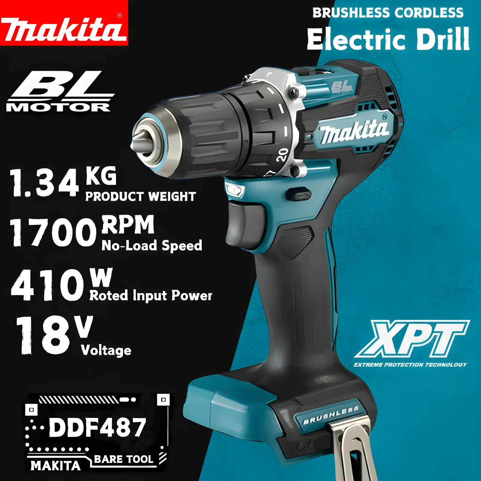 Makita DDF487 Cordless Brushless Drill Kit