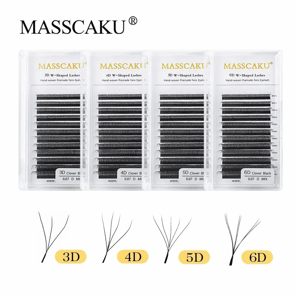 رموش MASSCAKU الطبيعية الخفيفة المسبقة الصنع