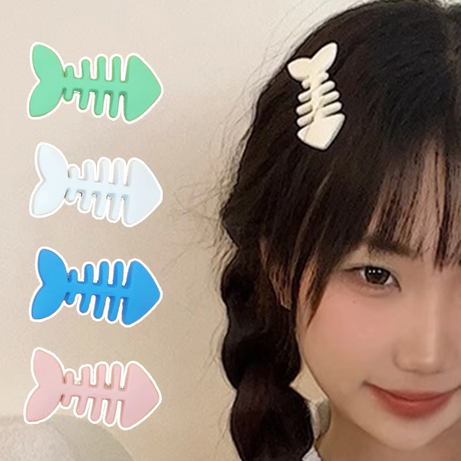 Cute Matte Fishbone Hair Clip for Women