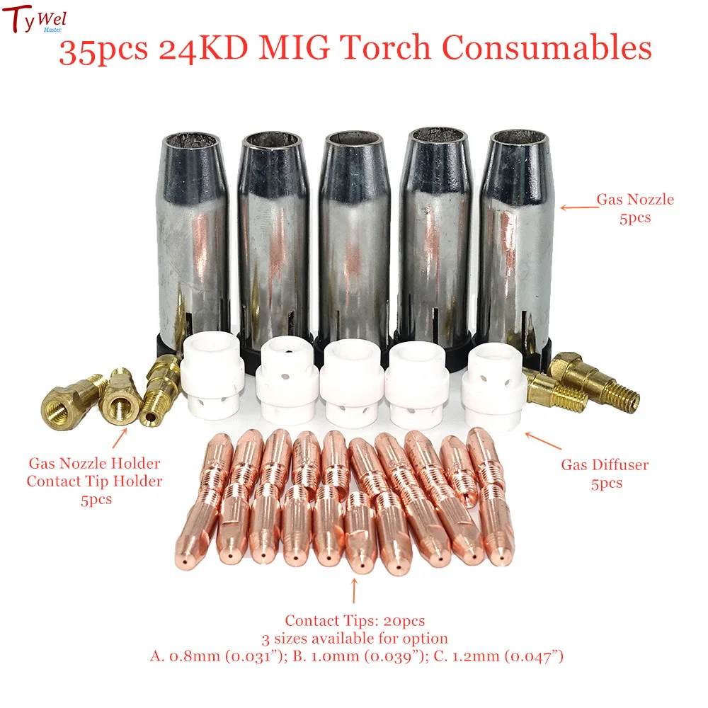 MB 24KD Welding Torch Consumable Set 35pcs