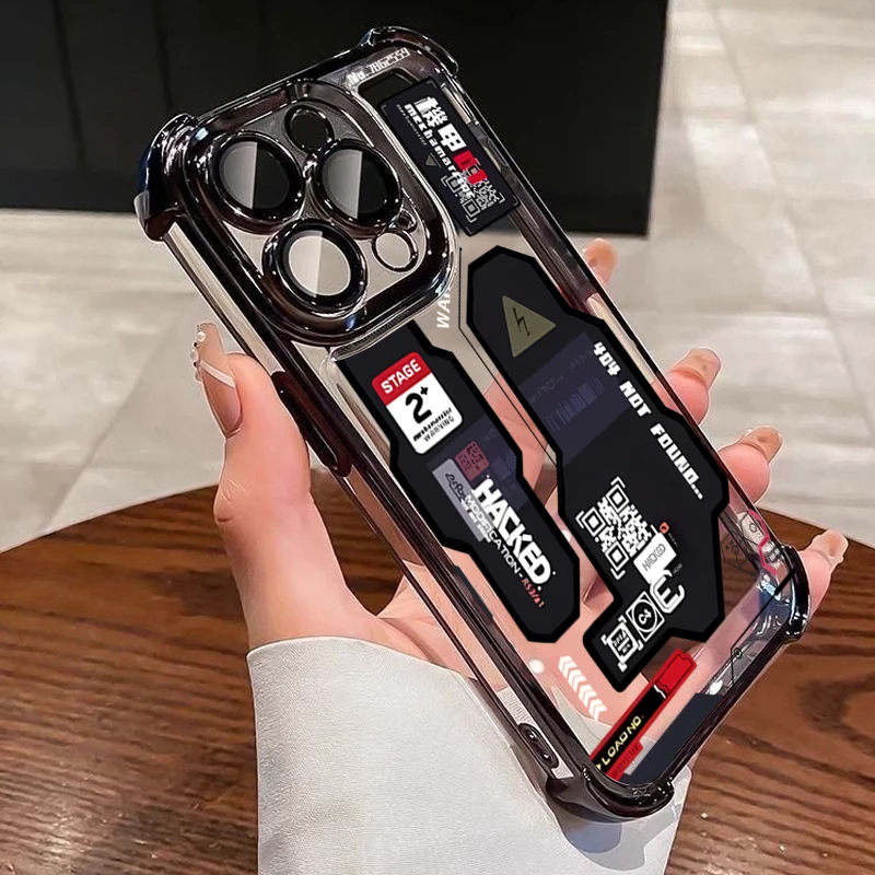 Mecha-Style Electroplated Phone Case for iPhone