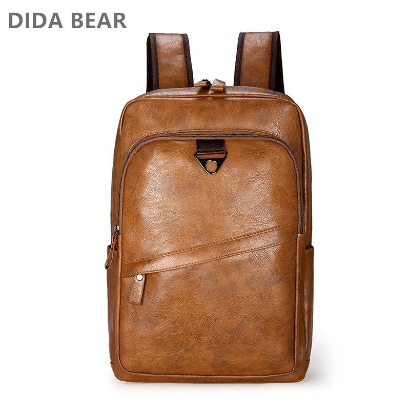 Large PU Leather Laptop Backpack for Men