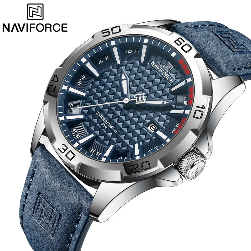 ساعات كواتز رجالية NAVIFORCE جلدية