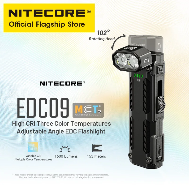 مصباح يدوي NITECORE EDC09 القابل لإعادة الشحن
