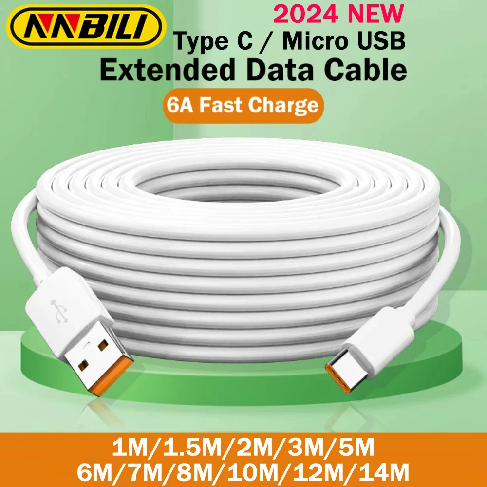 Extra Long Micro/Type-C USB Charge Cable