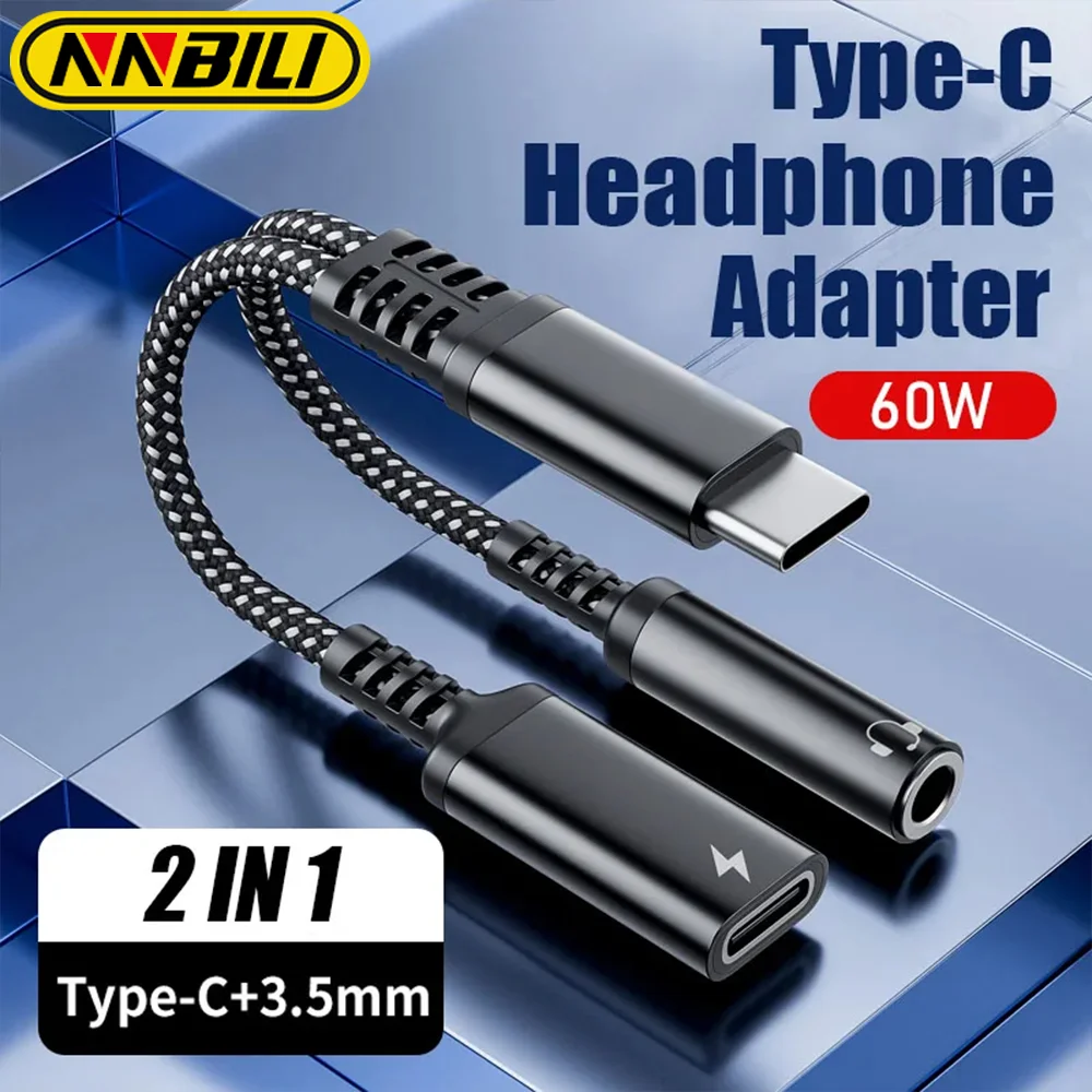 2-in-1 USB Type C to 3.5mm Adapter