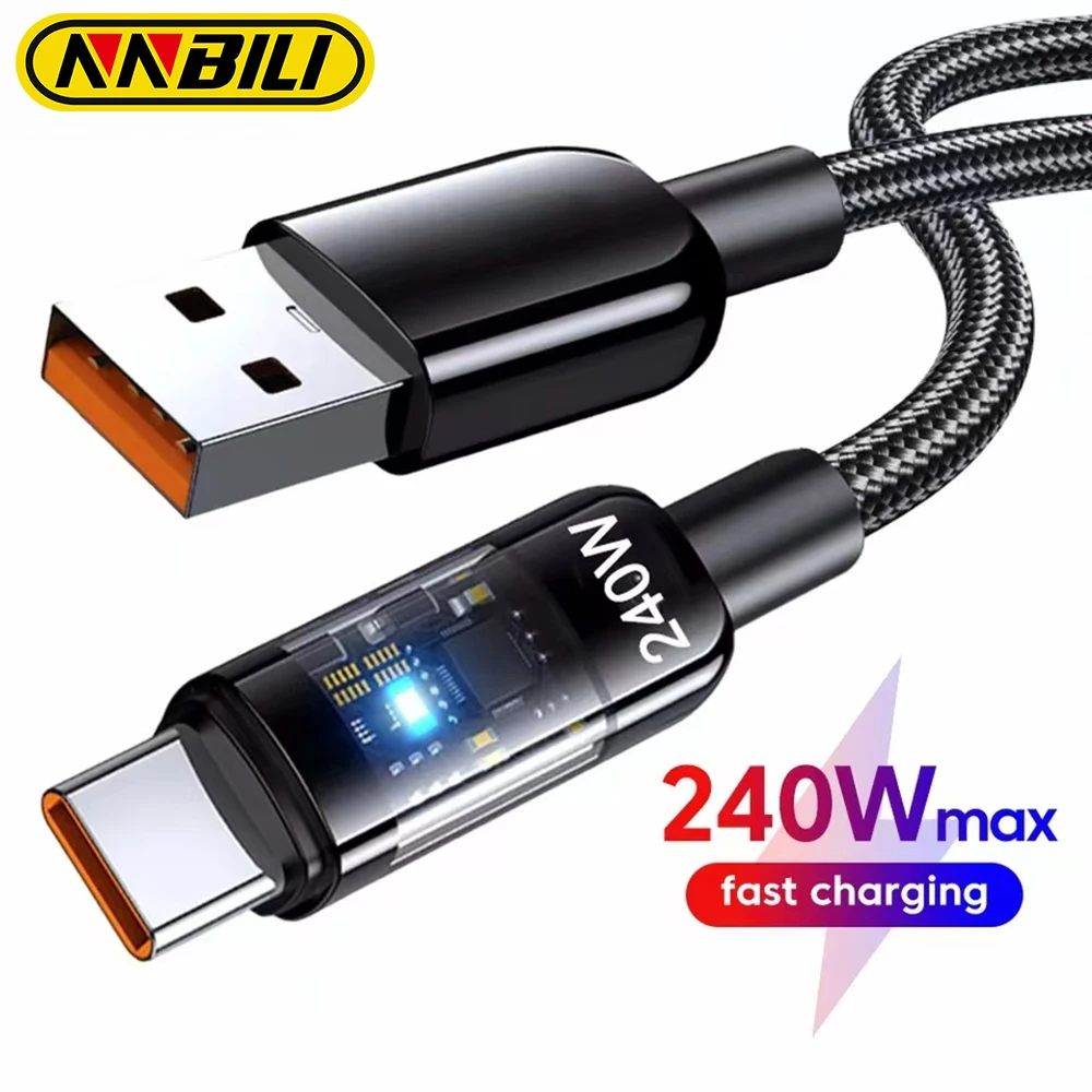 240W Nylon Braided USB C Charging Cable