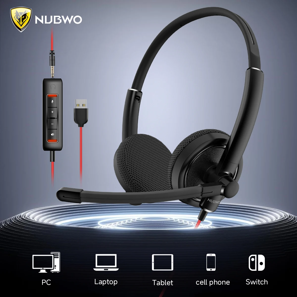 سماعة رأس USB NUBWO HW01 للاتصال