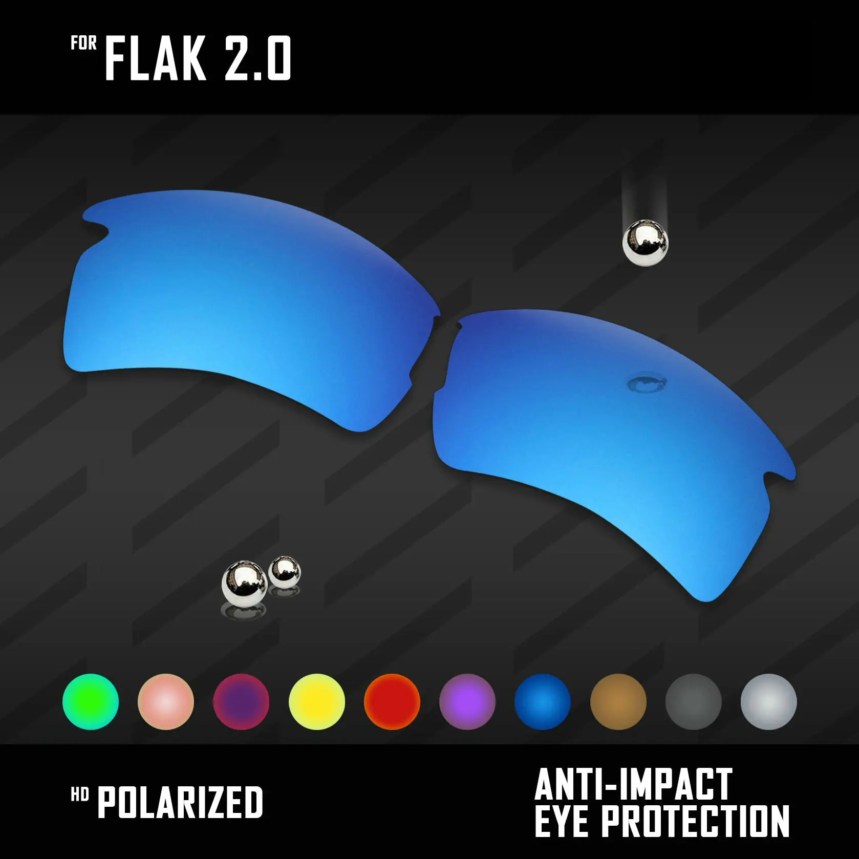 OOWLIT Oakley Flak 2.0 Replacement Lenses