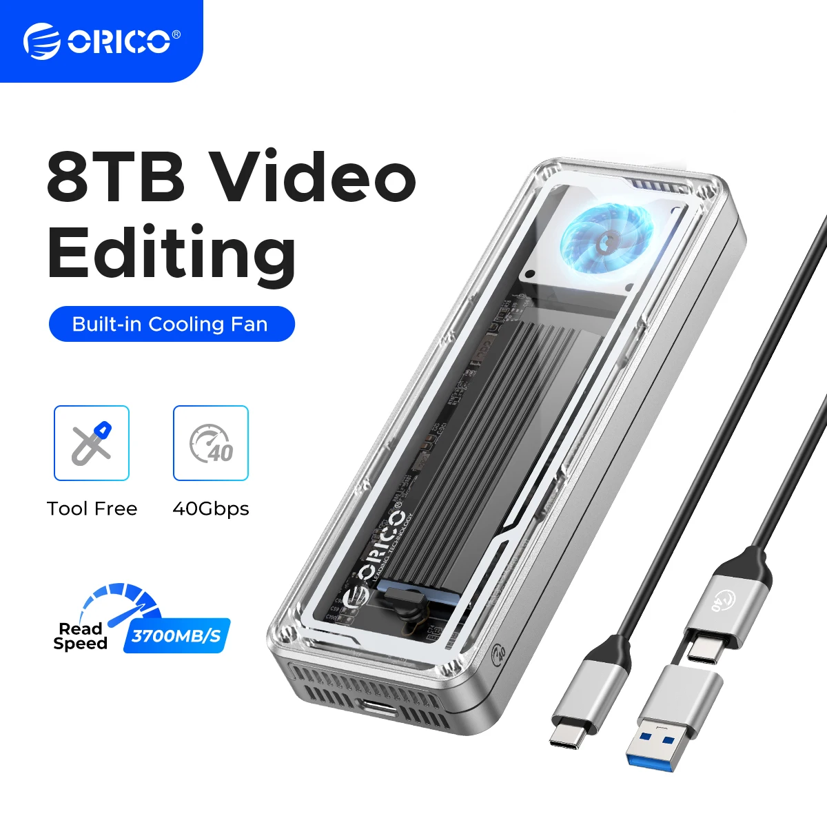 حاوية ORICO USB4 M.2 SSD سعة 8 تيرابايت